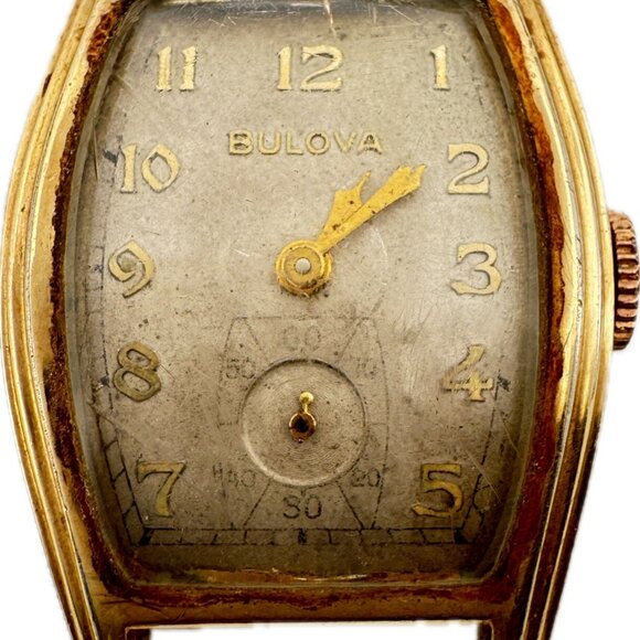 Bulova Other - Vintage 25mm Bulova Dean Men's Mechanical Wristwatch 10AX 10k RGP for Repair